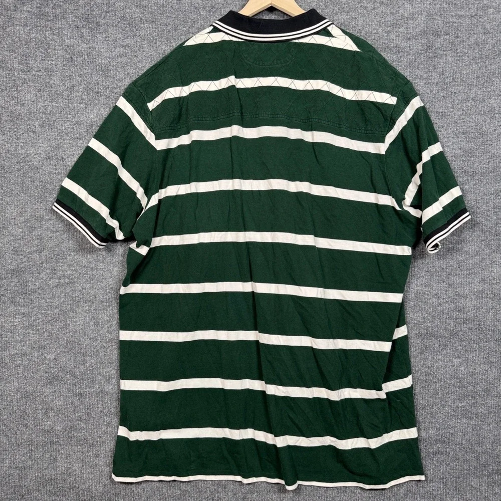 Vintage Polo Ralph Lauren Size 4XLT Polo Shirt Green Striped Cotton Golf Logo